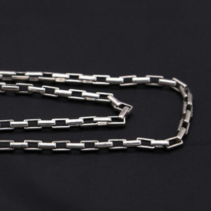 5Mm S925 Sterling Silver Checkered Chain Necklace Men Male Pure Thai Silver
