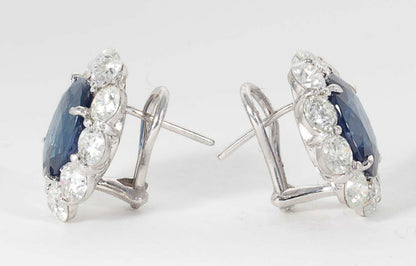 Exquisite Ceylon Sapphire Diamond Gold Earrings