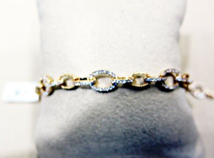 diamond round brilliant bracelet all yellow gold link