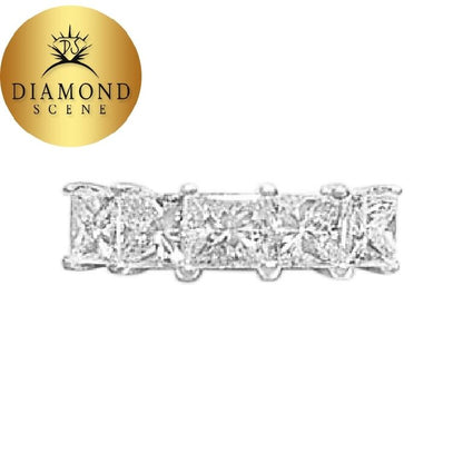 DIAMOND PRINCESS SHAPE COMMON PRONG BASKET SETTING 5 SHAPE DIAMOND BAND