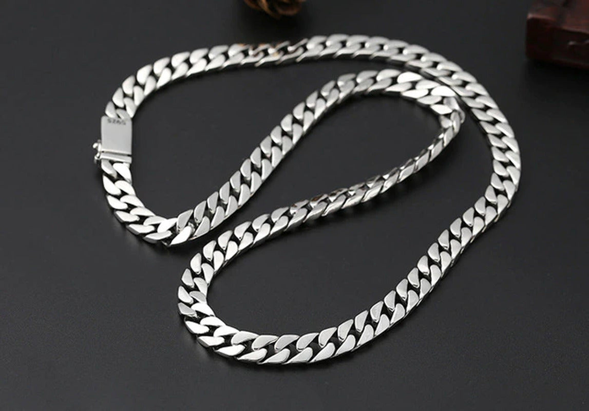 Trendy S925 Sterling Silver Necklace for Men Women 2022 New Simple 7Mm 8Mm\