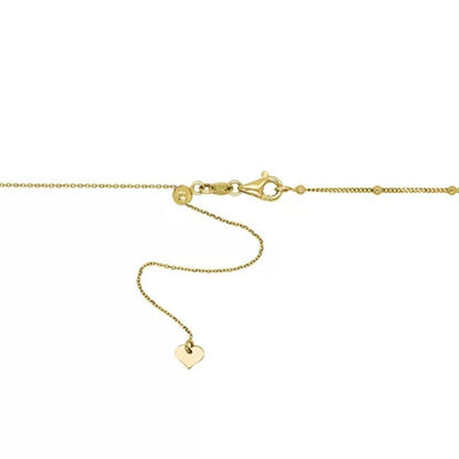 14K Yellow Gold Virgin Mary Choker Necklace, 16"