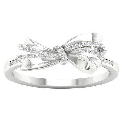Imperial 1/8Ct TDW Diamond 10K White Gold Knot Ring (H-I, I2)
