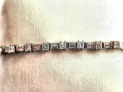 22 PRINCESS SHAPE DIAMOND 44 BAGUETTE SHAPE DIAMOND TENNIS BRACELET SET DIAMOND