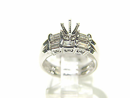 DIAMOND 5 STRAIGHT BAGUETTE SHAPE 2 PIECE SET 6 PRONG