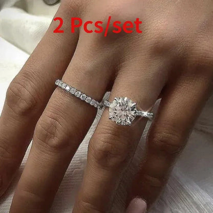 Exquisite Bridal Rings 925 Sterling Silver Diamond Rings for Women Engagement We