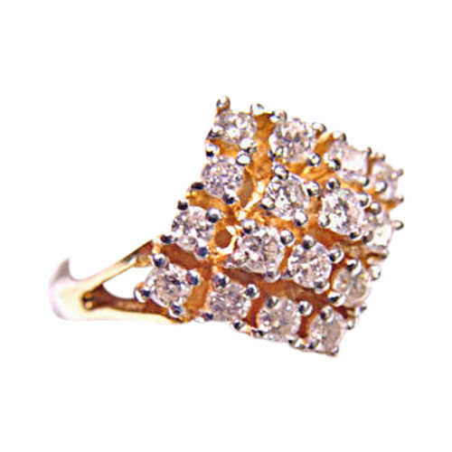 .85 CT 16 STONE 5 POINTERS ROUND BRILLIANT CUT RING