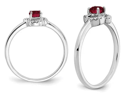 2/5 Carat (Ctw) Lab Created Solitaire Ruby Ring in 10K White Golld