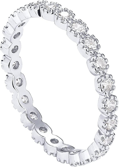 14K Gold Plated Rings Cubic Zirconia Band | Marquise Milgrain Eternity Bands | G