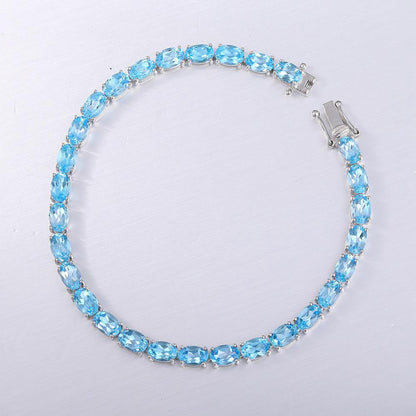 Pure 925 Sterling Silver Women'S Hand Bracelets Wholesale Natural Topaz Peridot