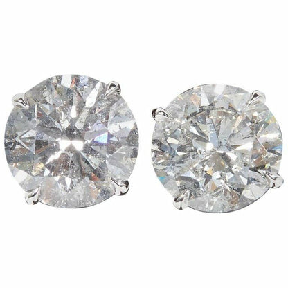 5 Carat Each Round Diamond Stud Earring 10.10 carats of diamonds F color SI3 14k