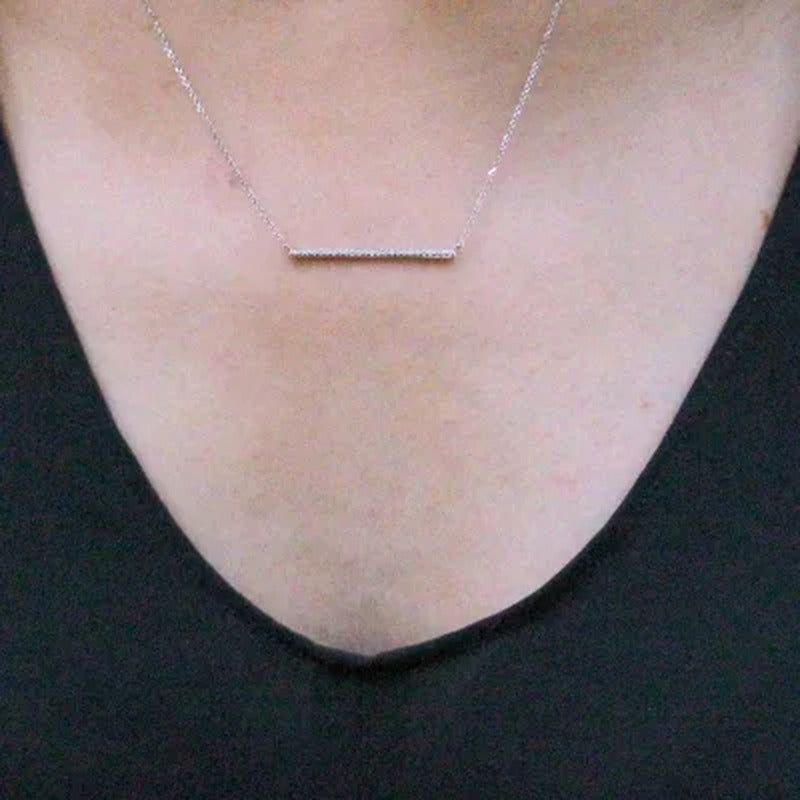 0.10 CT. T.W. Diamond Bar Necklace in 14K Gold