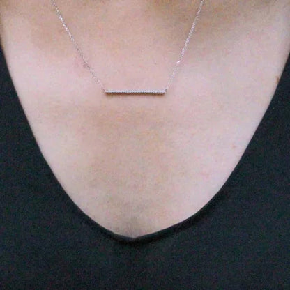 0.10 CT. T.W. Diamond Bar Necklace in 14K Gold