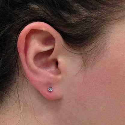 1/4 Carat Genuine Diamond Stud Earrings in 14K White Gold (I2-I3 Clarity, IJ Col