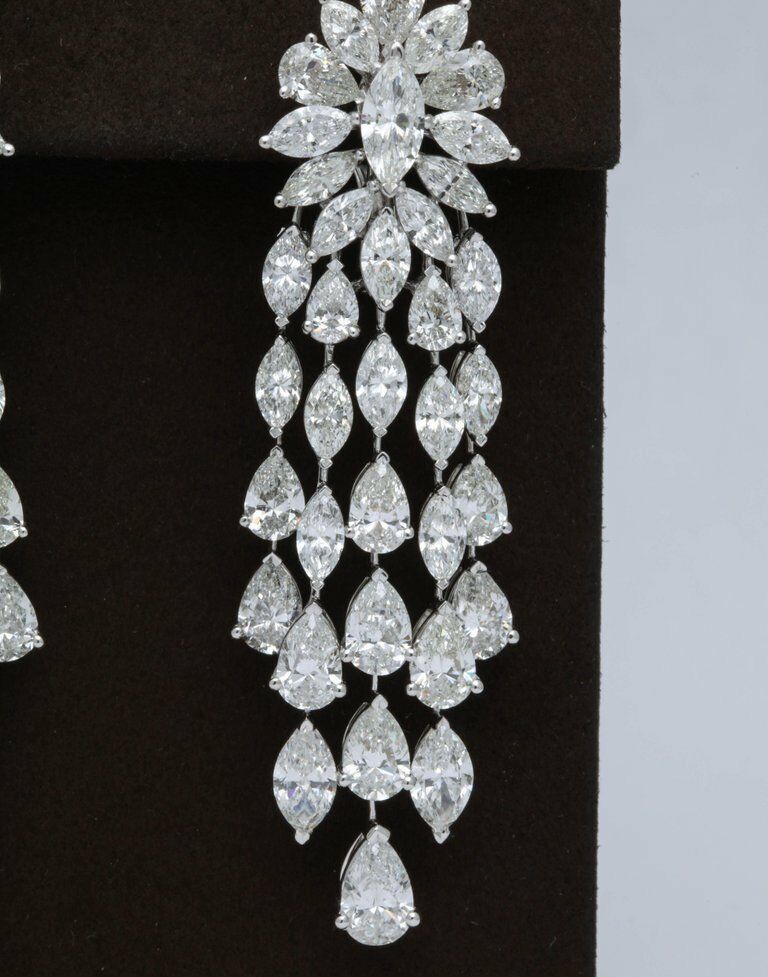 Diamond 36.41 carats of marquise and pear shape diamonds set in 18k white gold.