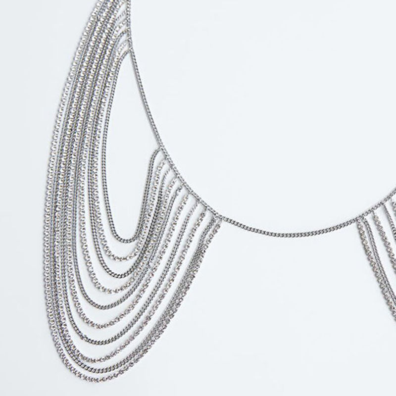Diamond Shawl Necklace Exaggerated Women