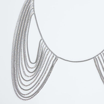 Diamond Shawl Necklace Exaggerated Women