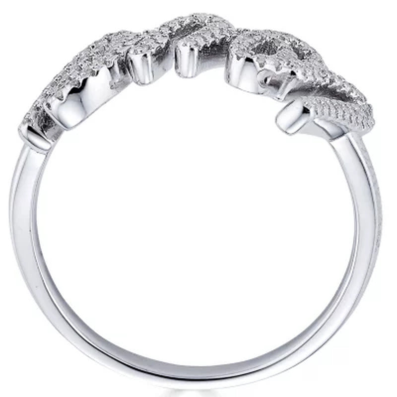 Sterling Silver and 0.14 CT. T.W. Diamond "LOVE" Ring