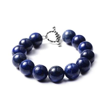 Shop LC Lapis Lazuli Beads Bracelet Stainless Steel Her Size 7" Ct 327