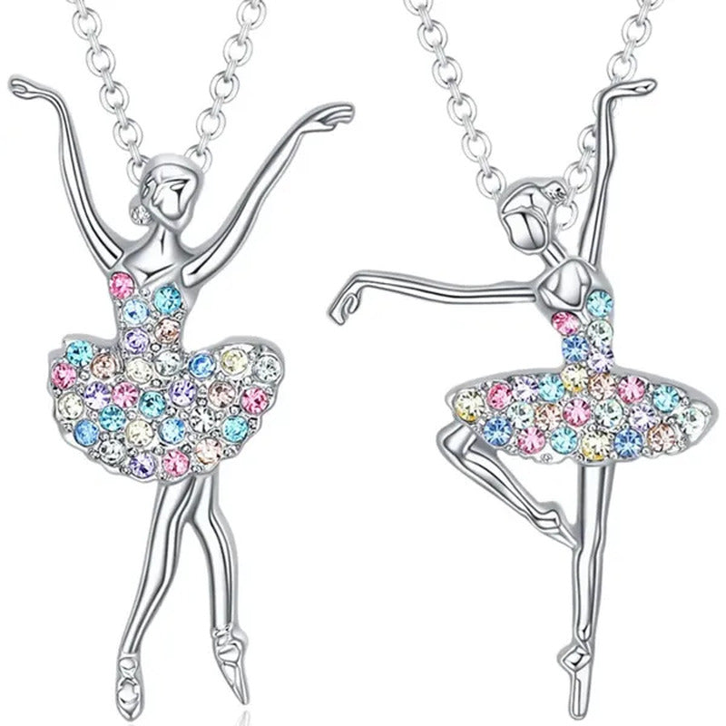 Elegant Fashion Creative Girl Necklace Ballet Sister Necklace Gift Suitable for