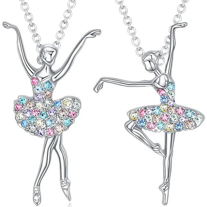 Elegant Fashion Creative Girl Necklace Ballet Sister Necklace Gift Suitable for