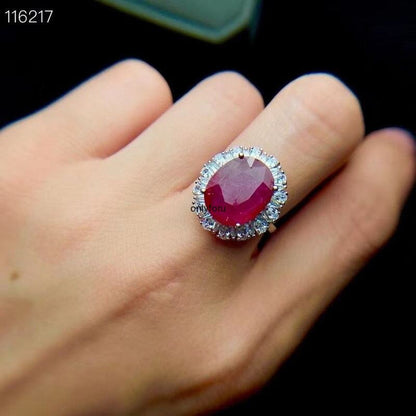 100% Natural Genuine Ruby Gemestone Fashionable Silver Ring 925 Solid Sterling