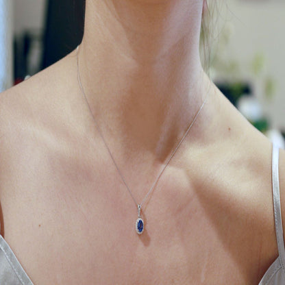 Gin & Grace 10KT WG Tanzanite and Diamond Accent Pendant Necklace