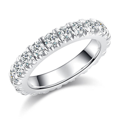 3MM 2-3Carat D Color Moissanite Wedding Band Rings for Women 925 Sterling Silver