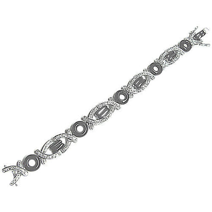 DIAMOND BLACK ENAMUEL BRACELET DIAMOND WHITE ENAMEL BLACK CABOCHON BRACELET