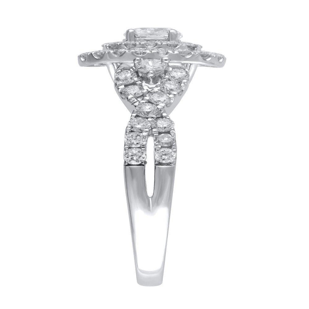1 Carat T.W. (I2 Clarity, H-I Color) Brilliance Fine Jewelry Oval Cut Diamond En