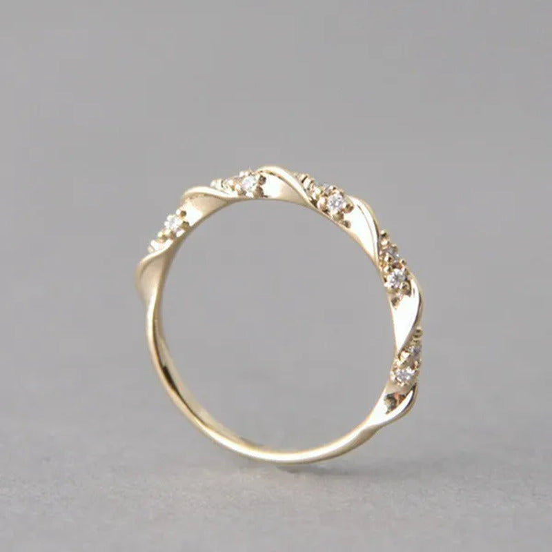 Simple and Exquisite Fashion Three-Color Rose Gold Gold Silver Women'S Ring, Cut