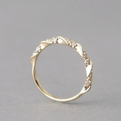 Simple and Exquisite Fashion Three-Color Rose Gold Gold Silver Women'S Ring, Cut