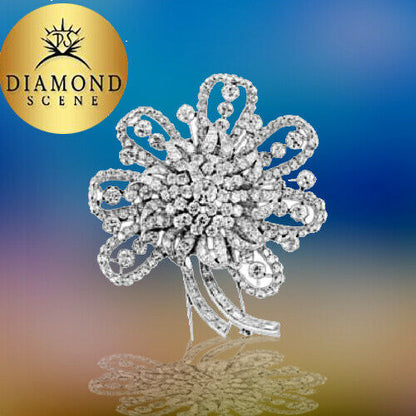 DIAMOND ANTIQUE PIN DIAMOND BROOCH CIRCA DIAMOND PI 1930'S ESTATE DIAMOND BROOCH