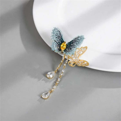CZDYUF Brooch Temperament Vintage Embroidery Fabric Tassel Brooch Sweater Coat P