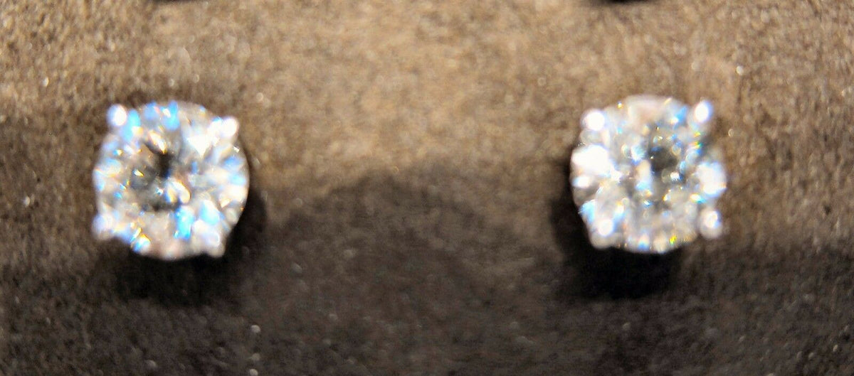 DIAMOND STUD EARRING 2.11 CT TOTAL WEIGHT EARRING DIAMOND ROUND BRILLIANT SHAPE