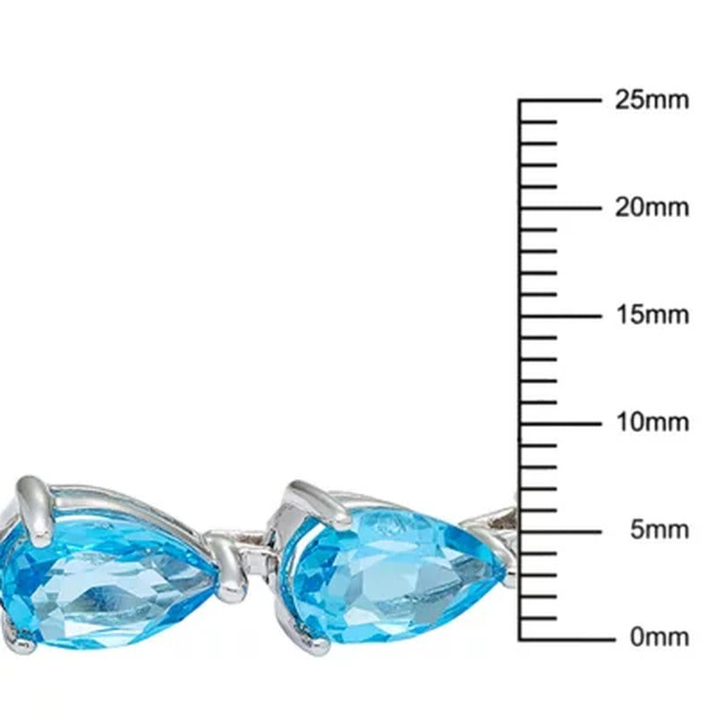 Blue Topaz Sterling Silver Bolo Bracelet