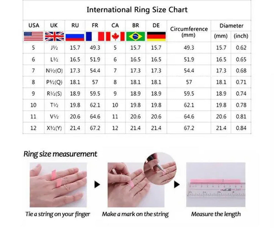 Gothic Skull Finger Black Female Wedding Rings Set for Women Girl Red Heart Crys