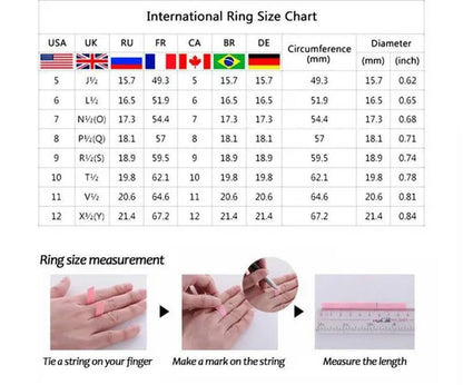 Gothic Skull Finger Black Female Wedding Rings Set for Women Girl Red Heart Crys