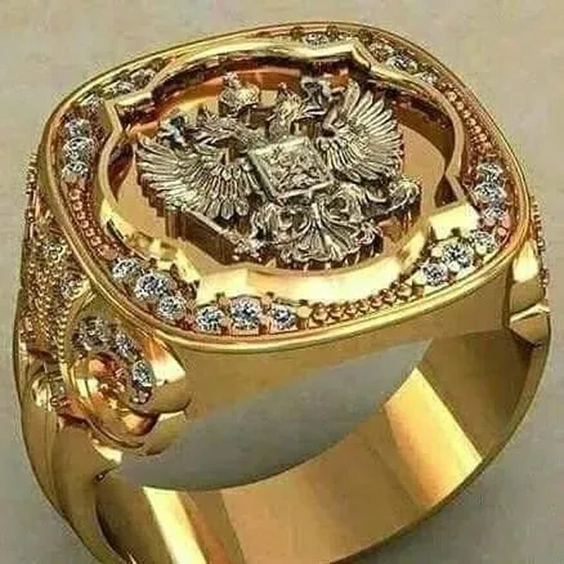 Domineering Men'S Ring Fashion Luxury Three-Dimensional Carving Eagle Signet Rin