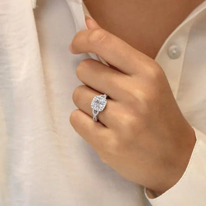 Luxury Fashion Women'S White Gold Engagement Rings Classic Design Dazzling Moiss