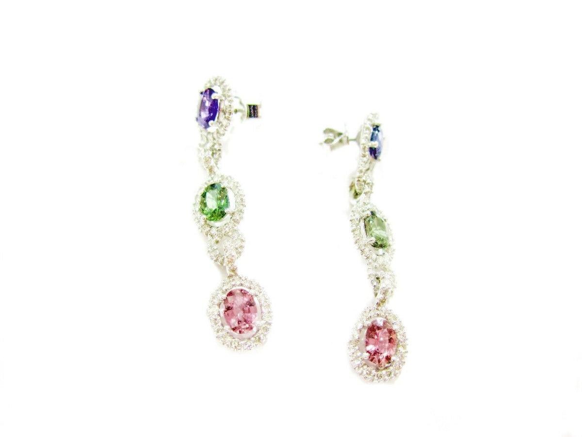 sapphire and diamond earring long dangle