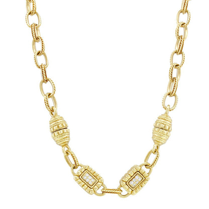 Pre-Owned Diamonds Women'S Vintage Necklace 18K Yellow Gold 0.80 Cttw
