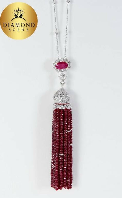 Ruby Tassel Necklace 260 carats of fine ruby, 6.85 carats of diamonds