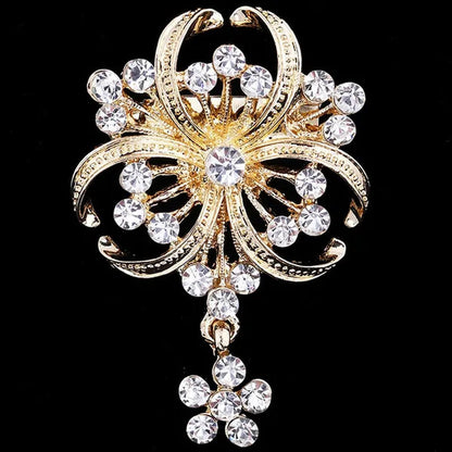 Awesome Women Dress Decor Bridal Bouquet Crystal Stone Brooch Pin Brooches Flowe