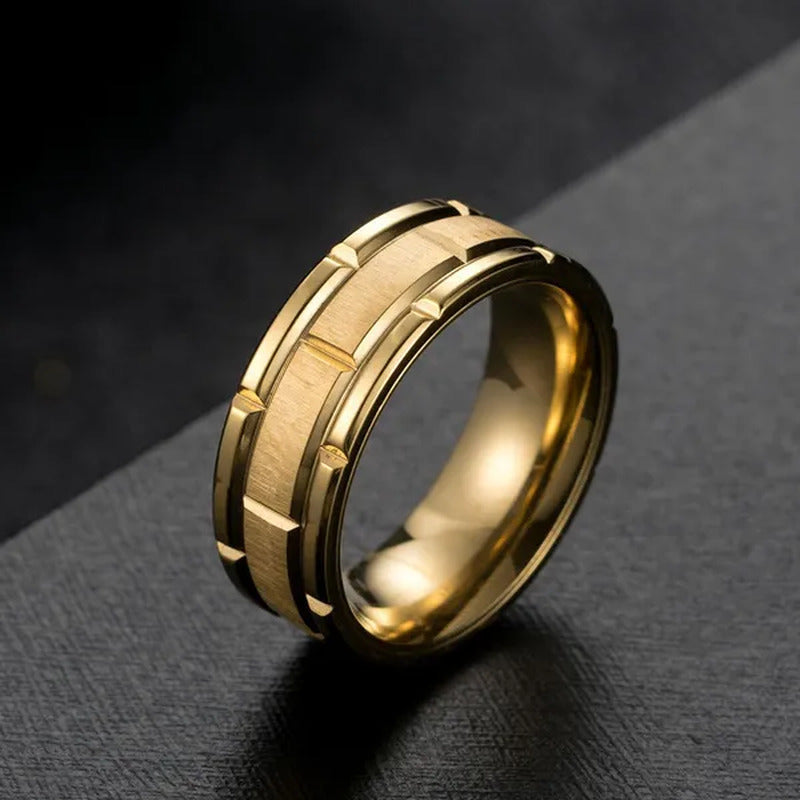 Simple Style Fashion Trendy 316L Stainless Titanium Steel Men Personalized Ring
