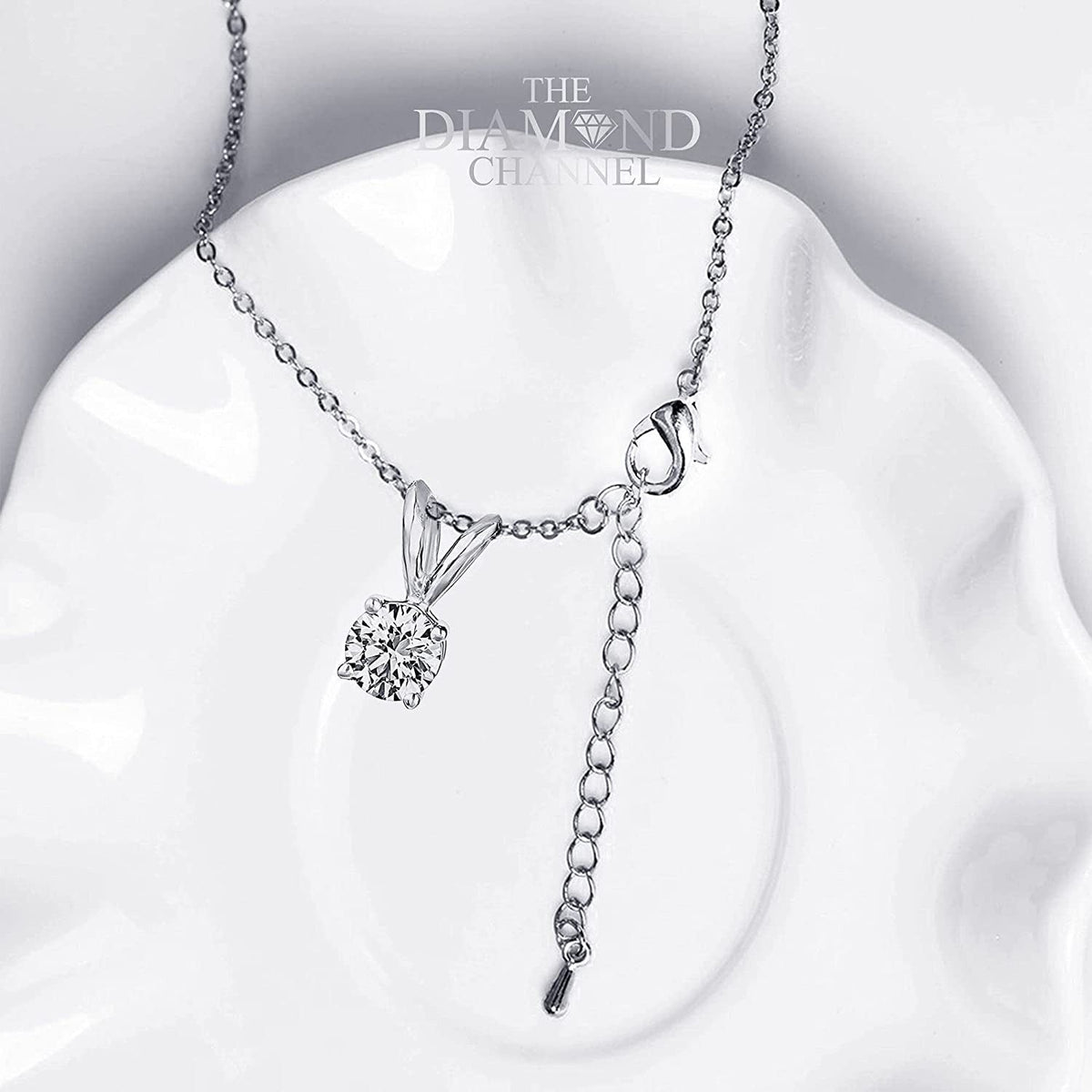 Premium Diamond Pendant Necklace for Women - AGS Certified Real Diamond 4-Prong