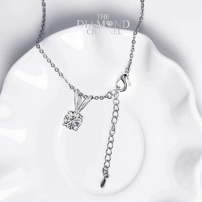 Premium Diamond Pendant Necklace for Women - AGS Certified Real Diamond 4-Prong