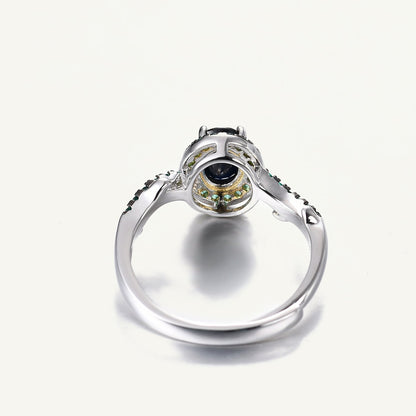 Adjustable Ring S925 Silver Inlaid Natural Color Treasure Amethyst Ring
