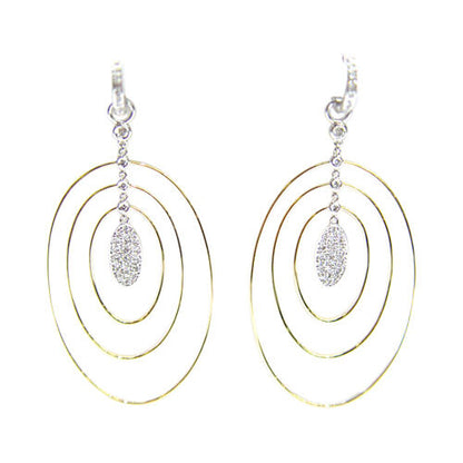 .90 CT DIAMOND ROUND BRILLIANT SHAPE DIAMOND EARRING F VS 18 K TWO TONE GOLD