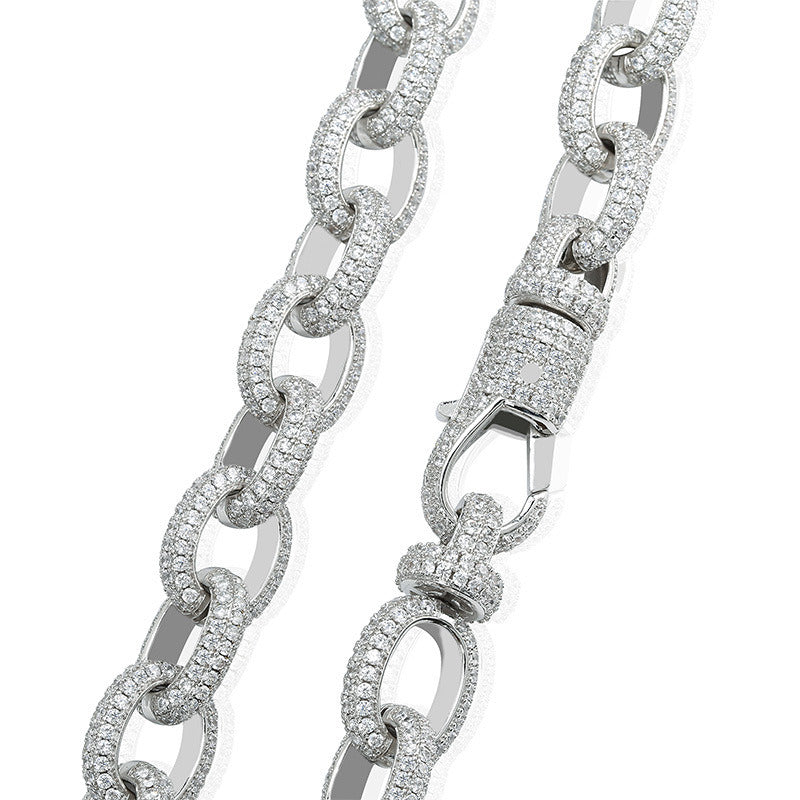 Men'S Oval Twist Large Button Bracelet